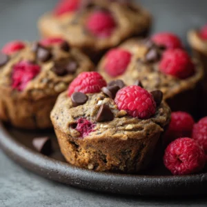 Chocolate Chip Raspberry Zucchini Muffins