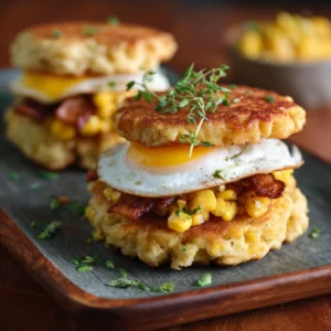 Corn Fritter Breakfast Sandwiches for a Tasty Morning Boost