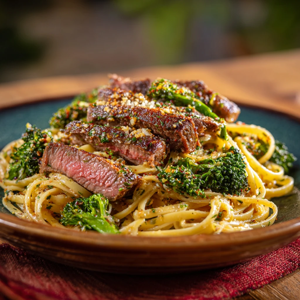 Cowboy Butter Steak & Broccoli Linguine