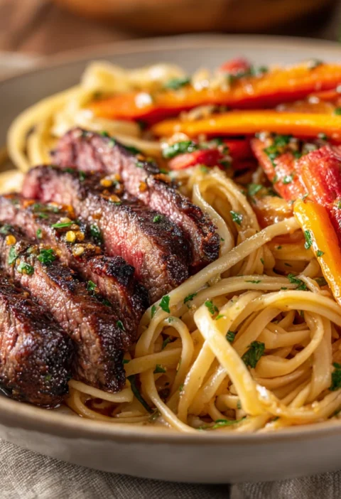 Cowboy Butter Steak Linguine Recipe Best Cowboy Butter Steak Pasta Roasted Carrots And Parsley Linguine Easy Cowboy Butter...