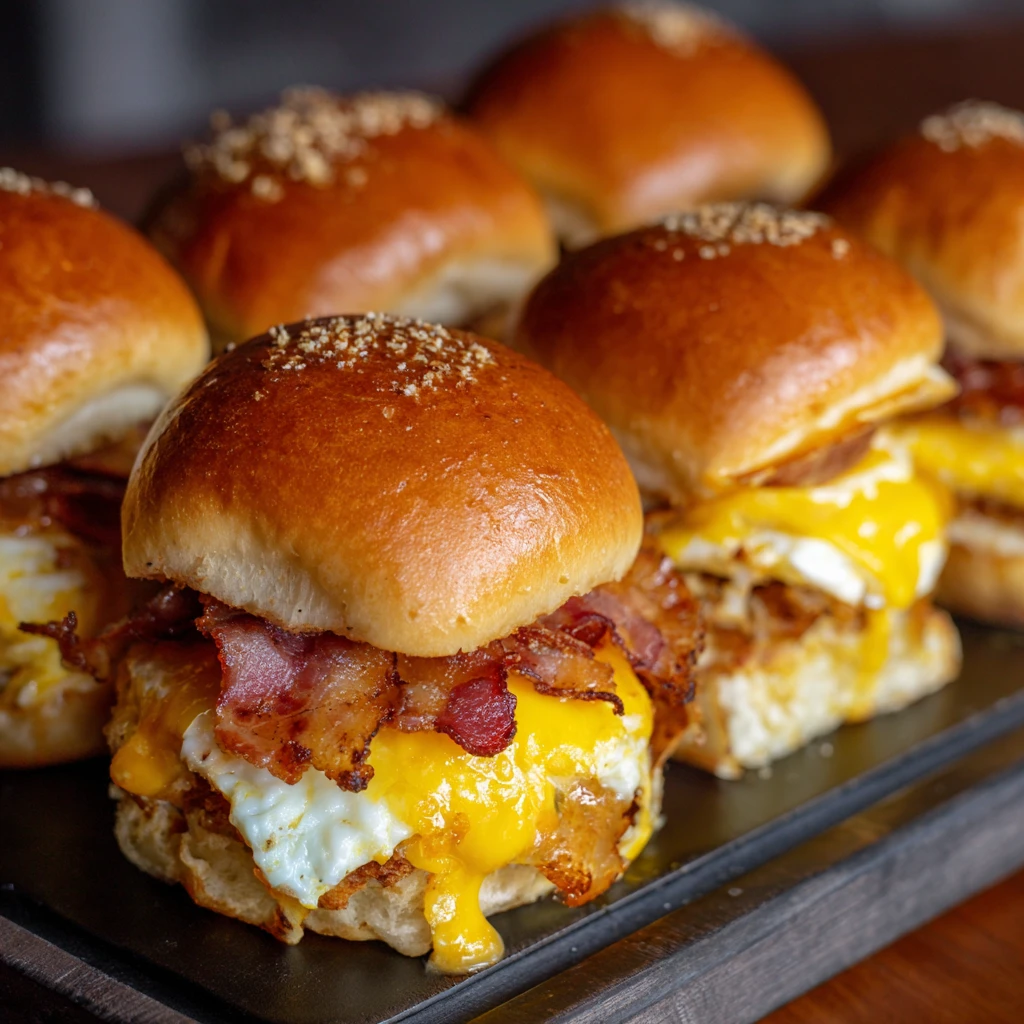 Crack Breakfast Sliders Bacon Egg & Cheese
