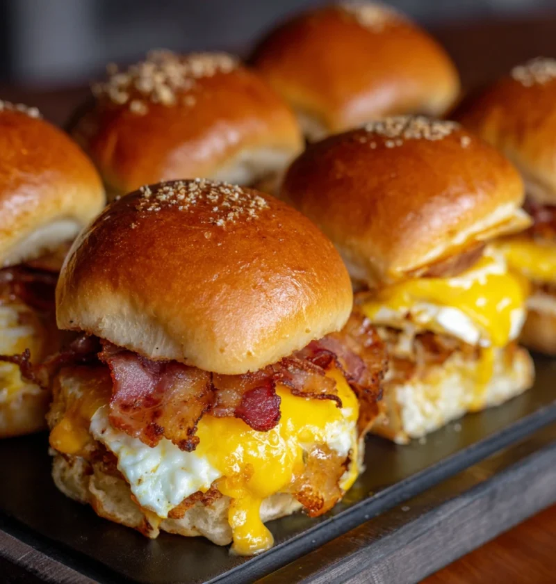 Crack Breakfast Sliders Bacon Egg Cheese