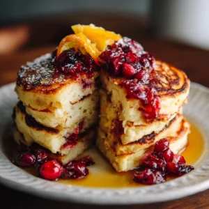 Cranberry Orange Ricotta Pancakes