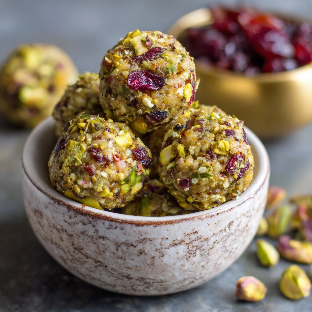 Cranberry Pistachio Energy Bites