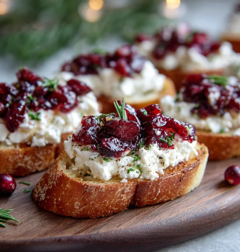 Cranberry Whipped Feta Crostini Recipe Easy Cranberry Whipped Feta Crostini Homemade Cranberry Feta Crostini Whipped Feta ...