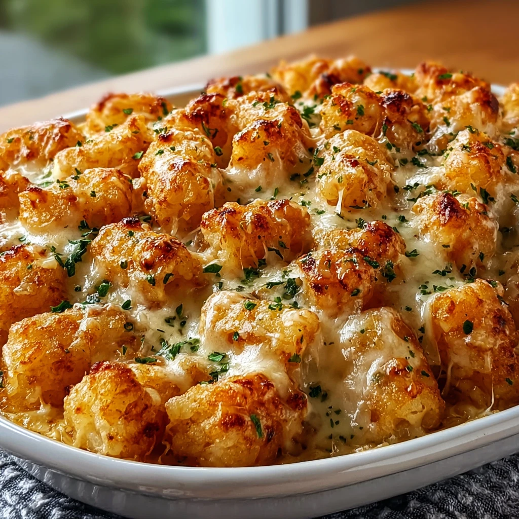 Creamy Chicken Alfredo Tater Tot Bake: An Indulgent Comfort Dish