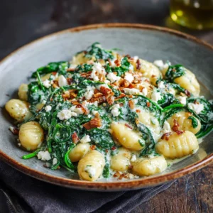 Creamy Gnocchi with Spinach and Feta Recipe | Healthy Dinner Inspiration