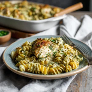 Creamy Pesto Chicken Pasta Bake: An Easy One-Pan Dinner