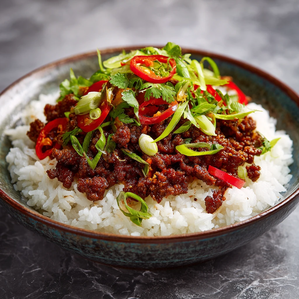 Crispy Chilli Beef Rice