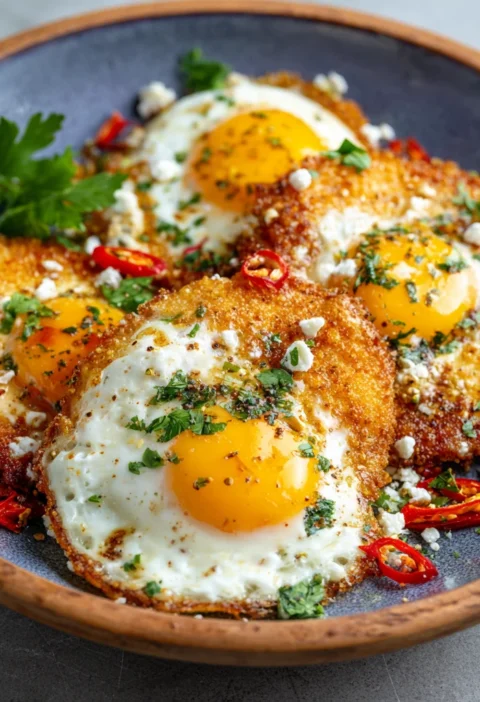 Crispy Feta Fried Eggs