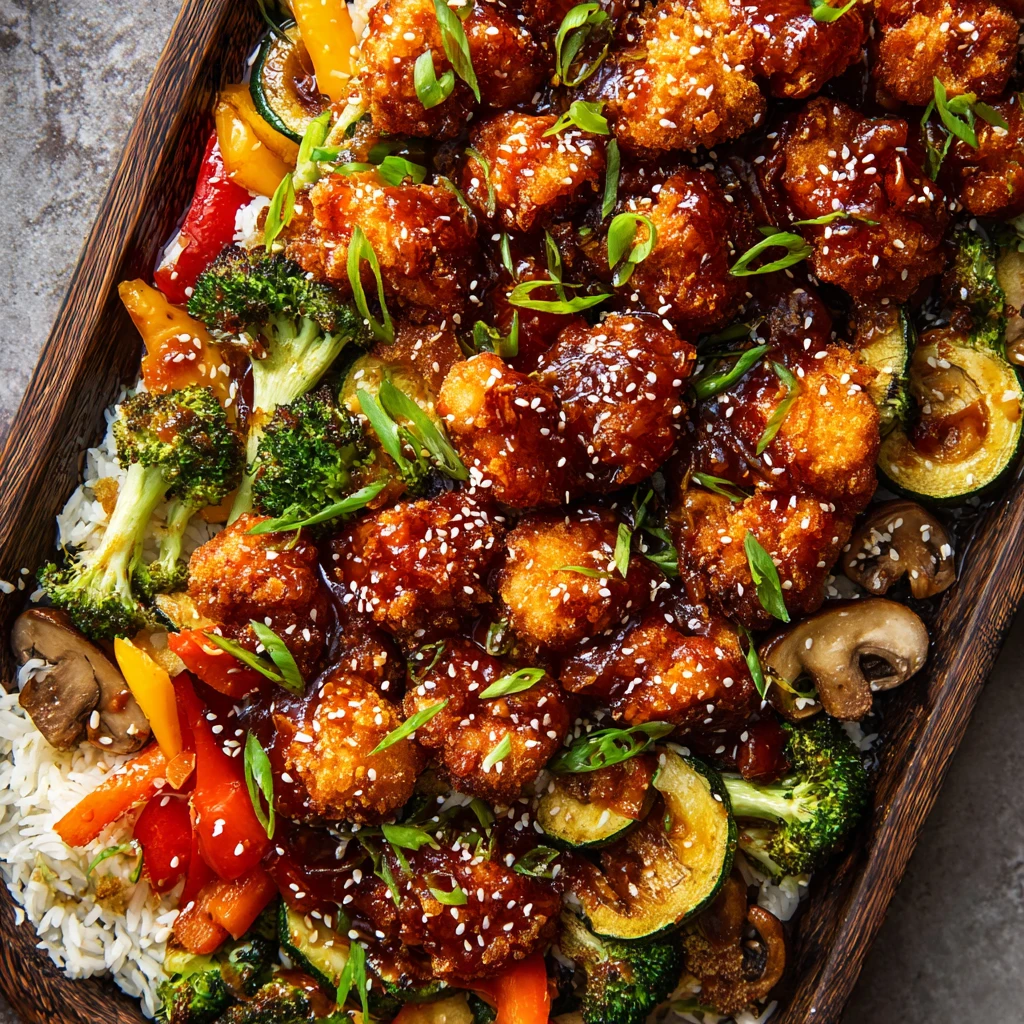 Crispy Gochujang Chicken & Veggie Sheet Pan with Cashew Crunch