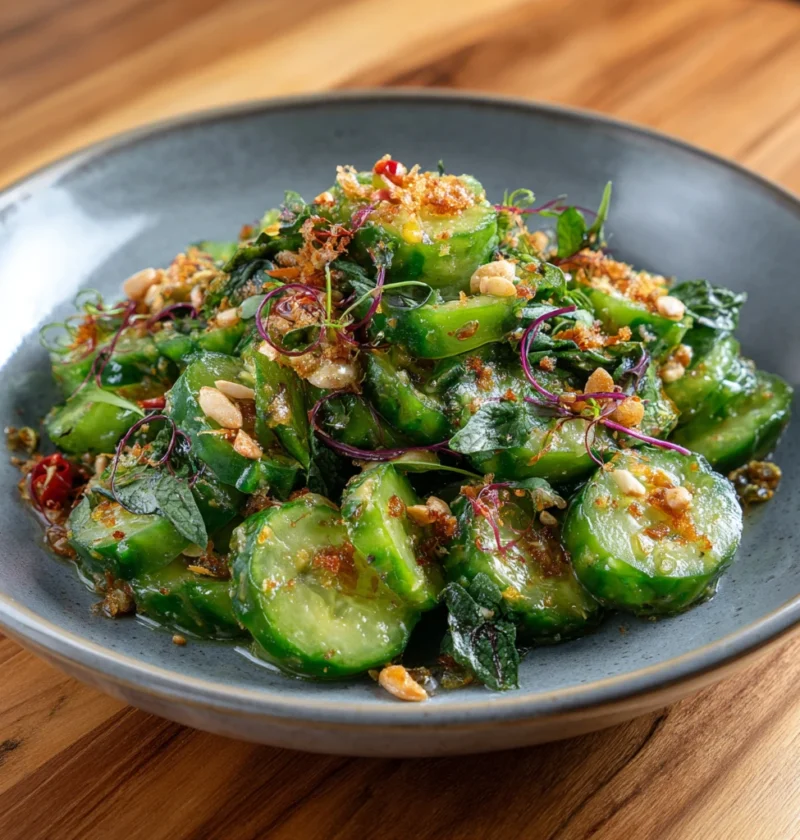 Crispy Smashed Cucumber Salad