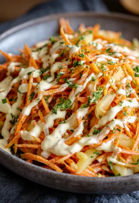 Crunchy Apple Carrot Salad Creamy Citrus Dressing