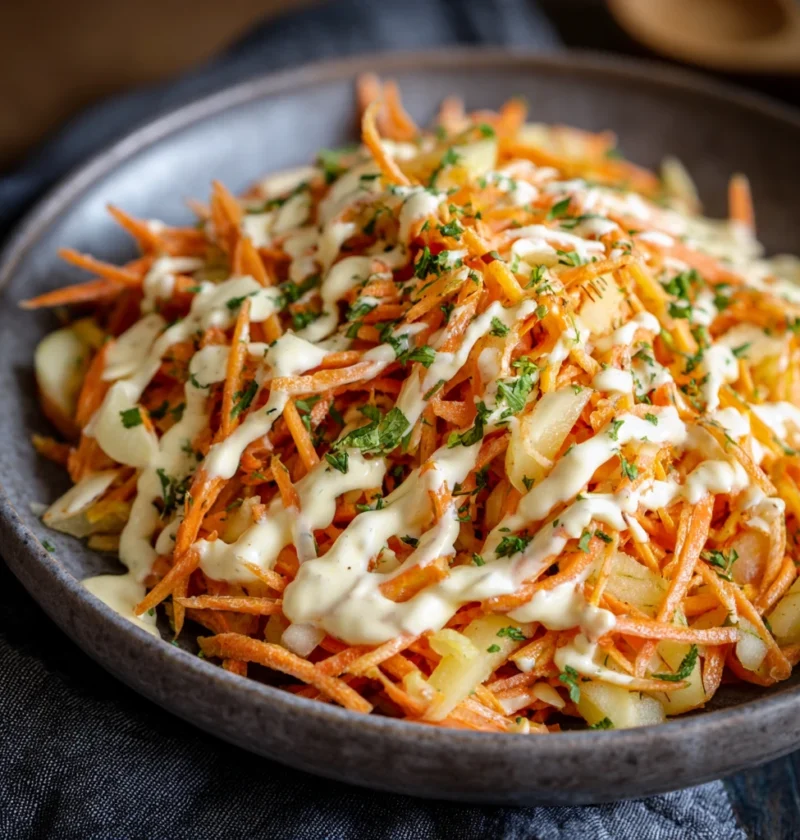 Crunchy Apple Carrot Salad Creamy Citrus Dressing