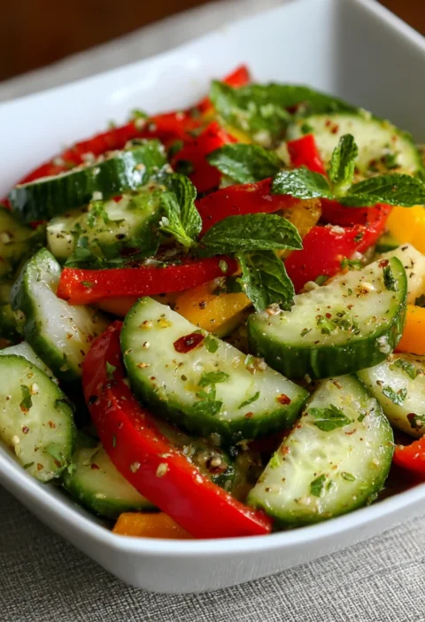 Cucumber Pepper Salad Flat Belly
