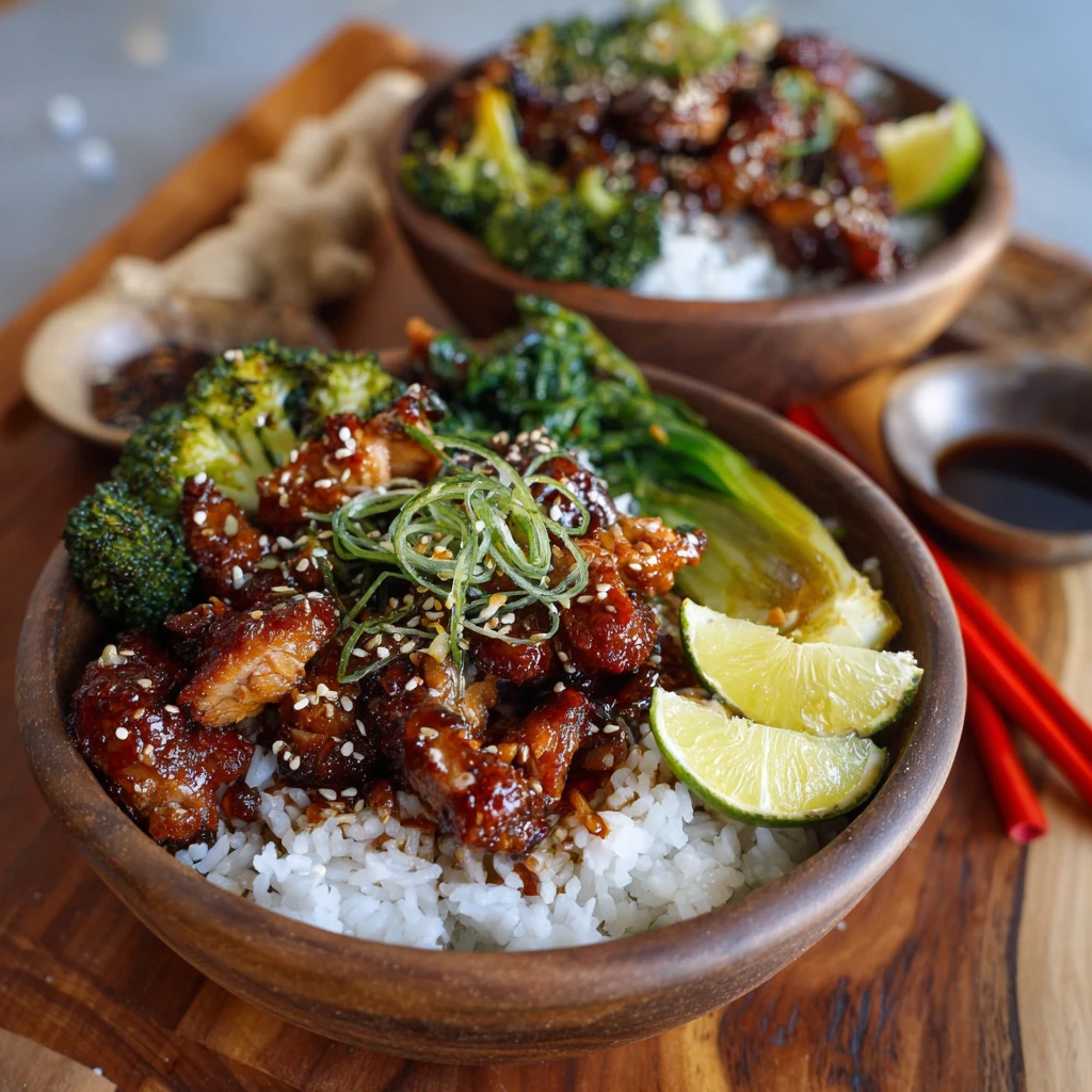 Delicious Sticky Chicken Rice Bowls