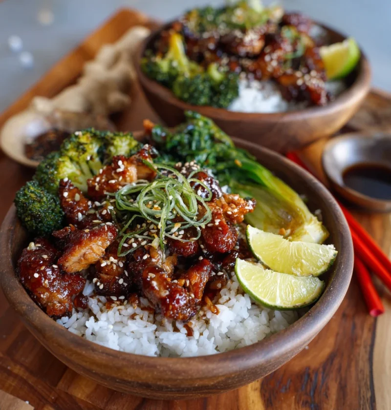 Delicious Sticky Chicken Rice Bowls