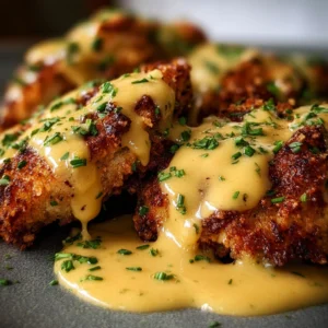Baked Pretzel Chicken with Cheddar Sauce – Weeknight Dinner Recipe Idea