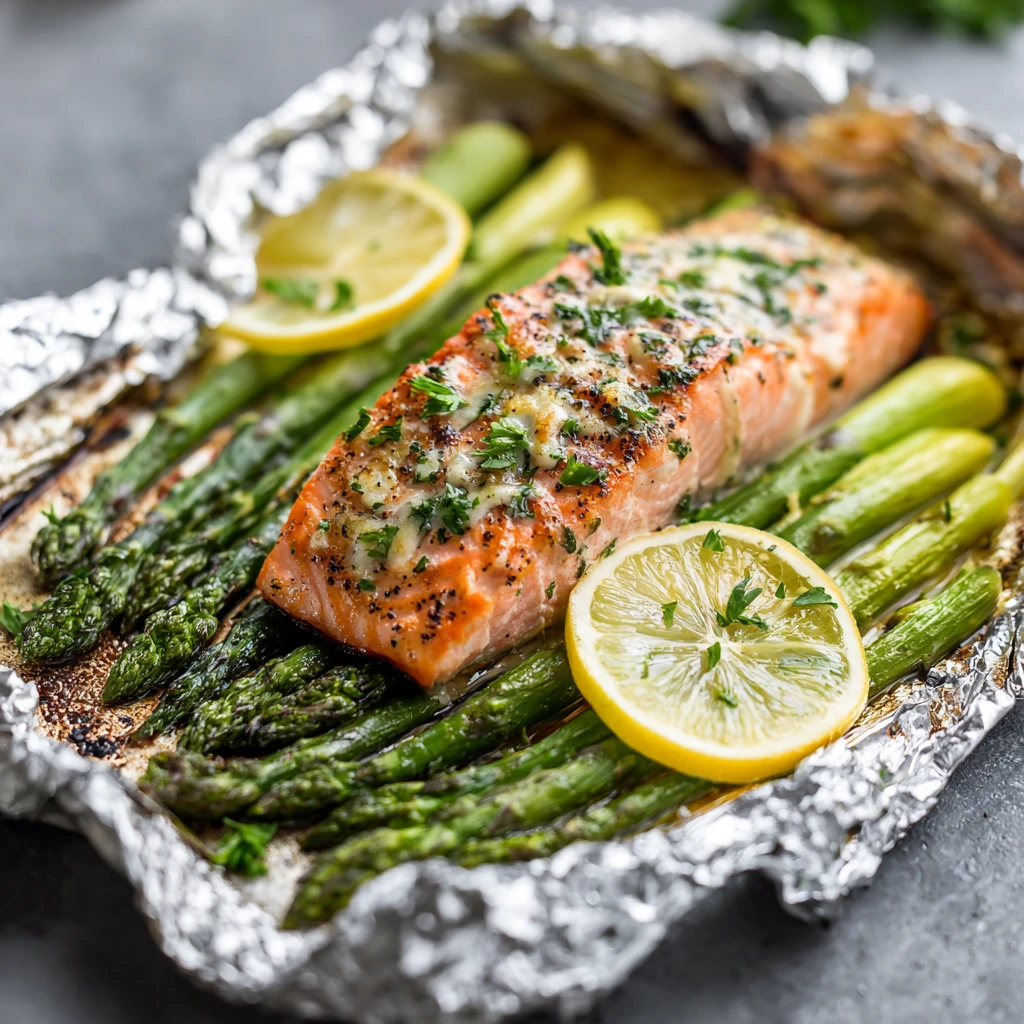Baked Salmon in Foil Packs with Asparagus - Best Salmon Recipe