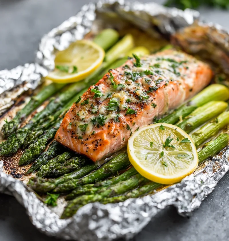 Easy Baked Salmon Foil Pack Recipe Foil Wrapped Salmon And Asparagus Best Oven-baked Salmon Foil Dinner Healthy Salmon And...