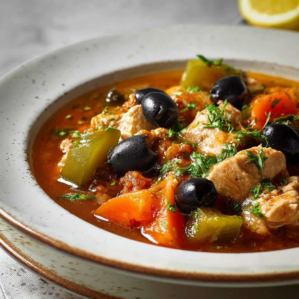 Chicken Stew With Black Olives