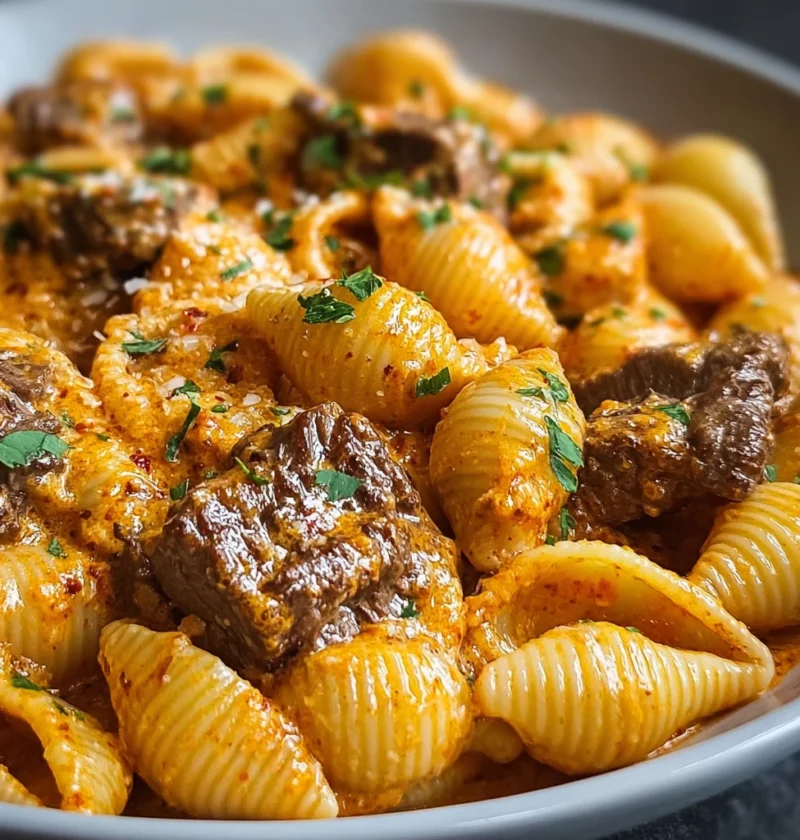 Easy Creamy Paprika Steak Shells Recipe Quick Dinner Ideas With Steak Best Paprika Steak Pasta Shells How To Make Creamy S...