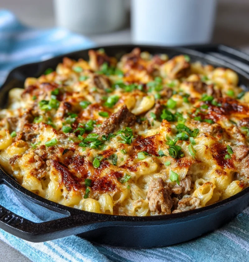 Highprotein Creamy Philly Cheesesteak Mac Cheese Recipe