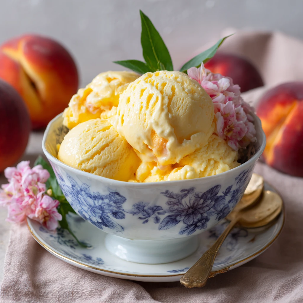 Homemade Peach Ice Cream