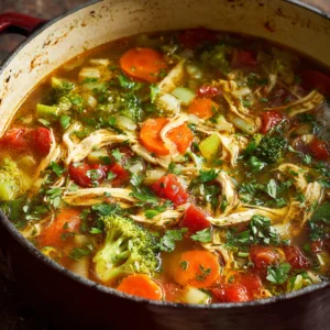 Chicken & Vegetable Mexican-Style Soup with Cilantro: A Comforting, Flavor-Packed Dinner