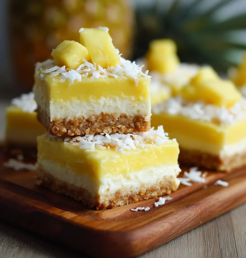 Easy No-bake Pineapple Coconut Bars Recipe Homemade Pineapple Coconut Bars No Oven Best Refreshing Pineapple Coconut Bars ...