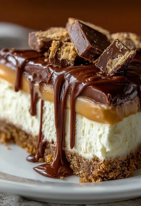 Easy No Bake Twix Cheesecake Recipe No Bake Twix Cheesecake Dessert Ideas Quick And Easy Twix Cheesecake How To Make Twix ...