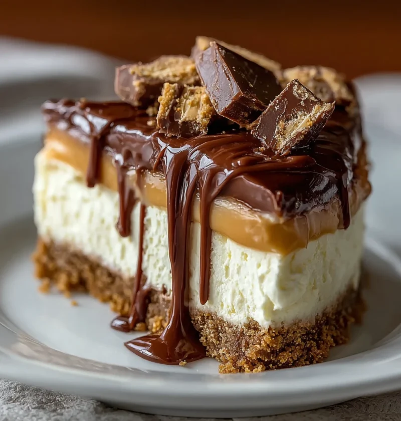 Easy No Bake Twix Cheesecake Recipe No Bake Twix Cheesecake Dessert Ideas Quick And Easy Twix Cheesecake How To Make Twix ...