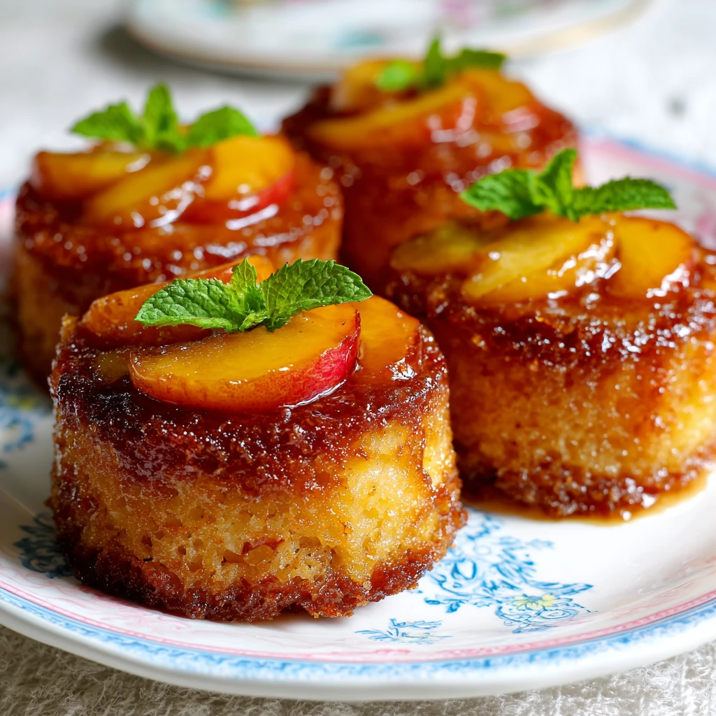 Peach Upside-Down Mini Cakes