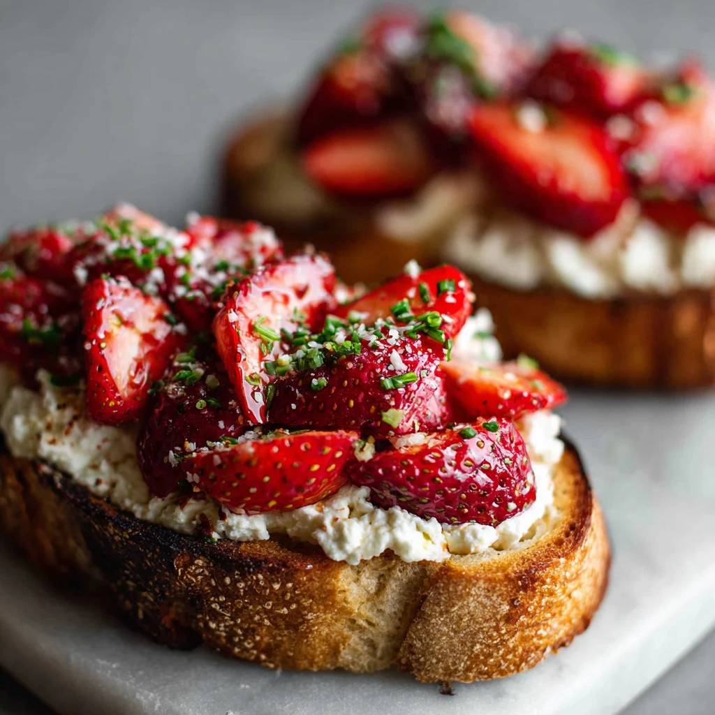 Roasted Strawberry Whipped Ricotta Toast Recipe