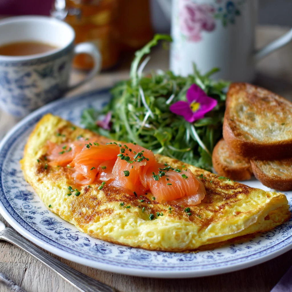Smoked Salmon Omelette Recipe - Fluffy 5-Min Breakfast