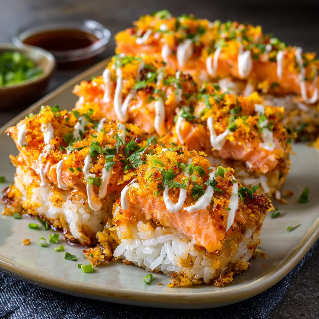 Easy Spicy Salmon Sushi Bake Recipe - Dinner Ideas