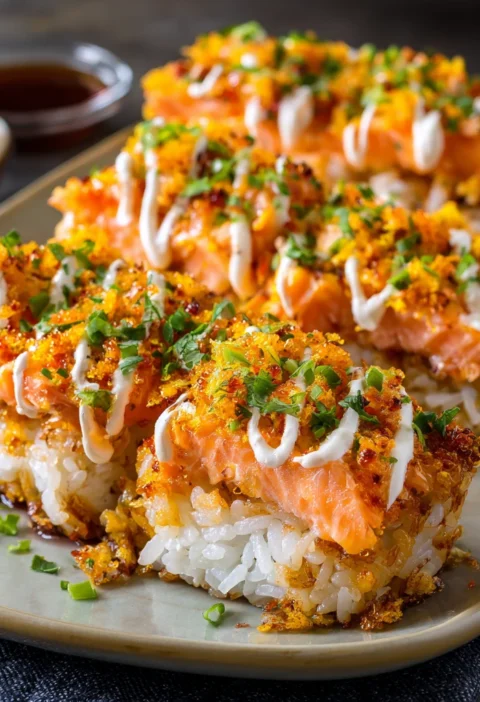 Easy Spicy Salmon Sushi Bake Recipe Spicy Salmon Sushi Bake Dinner Ideas Quick Salmon Sushi Bake Recipe Homemade Spicy Sal...