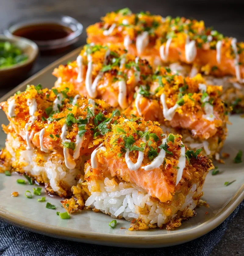Easy Spicy Salmon Sushi Bake Recipe Spicy Salmon Sushi Bake Dinner Ideas Quick Salmon Sushi Bake Recipe Homemade Spicy Sal...
