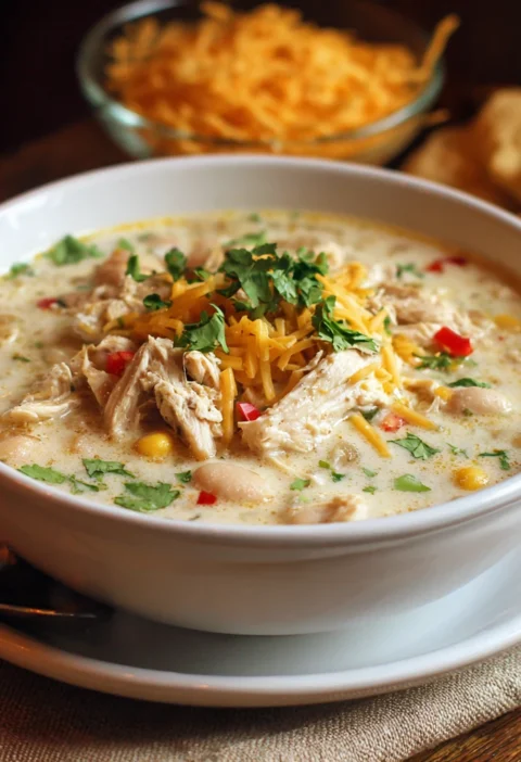 Easy White Chicken Chili Crockpot Recipe Best Dump And Go Chicken Chili Slow Cooker White Chicken Chili High Protein Low F...
