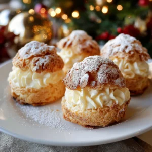 Eggnog Cream Puffs : Festive Holiday Dessert