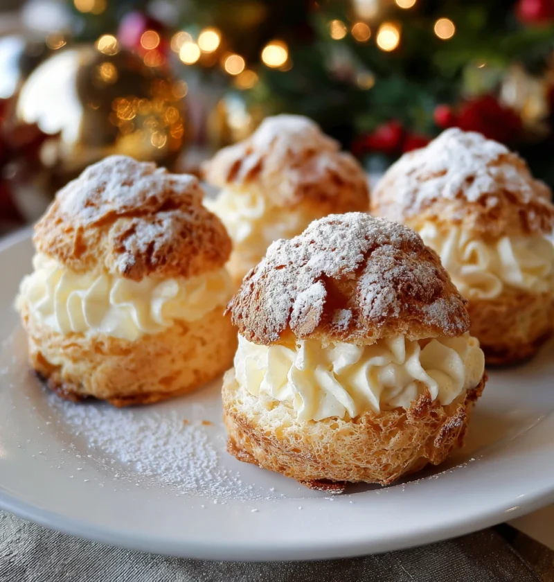 Eggnog Cream Puffs Festive Holiday Dessert