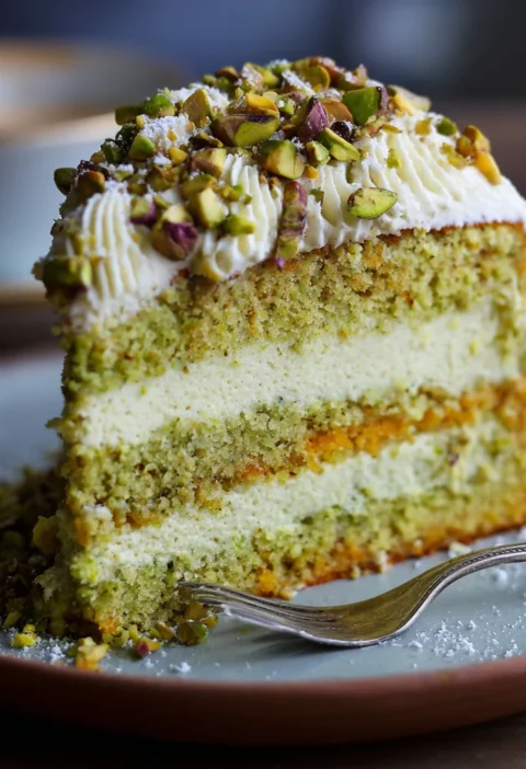 Elegant Pistachio Mascarpone Cake