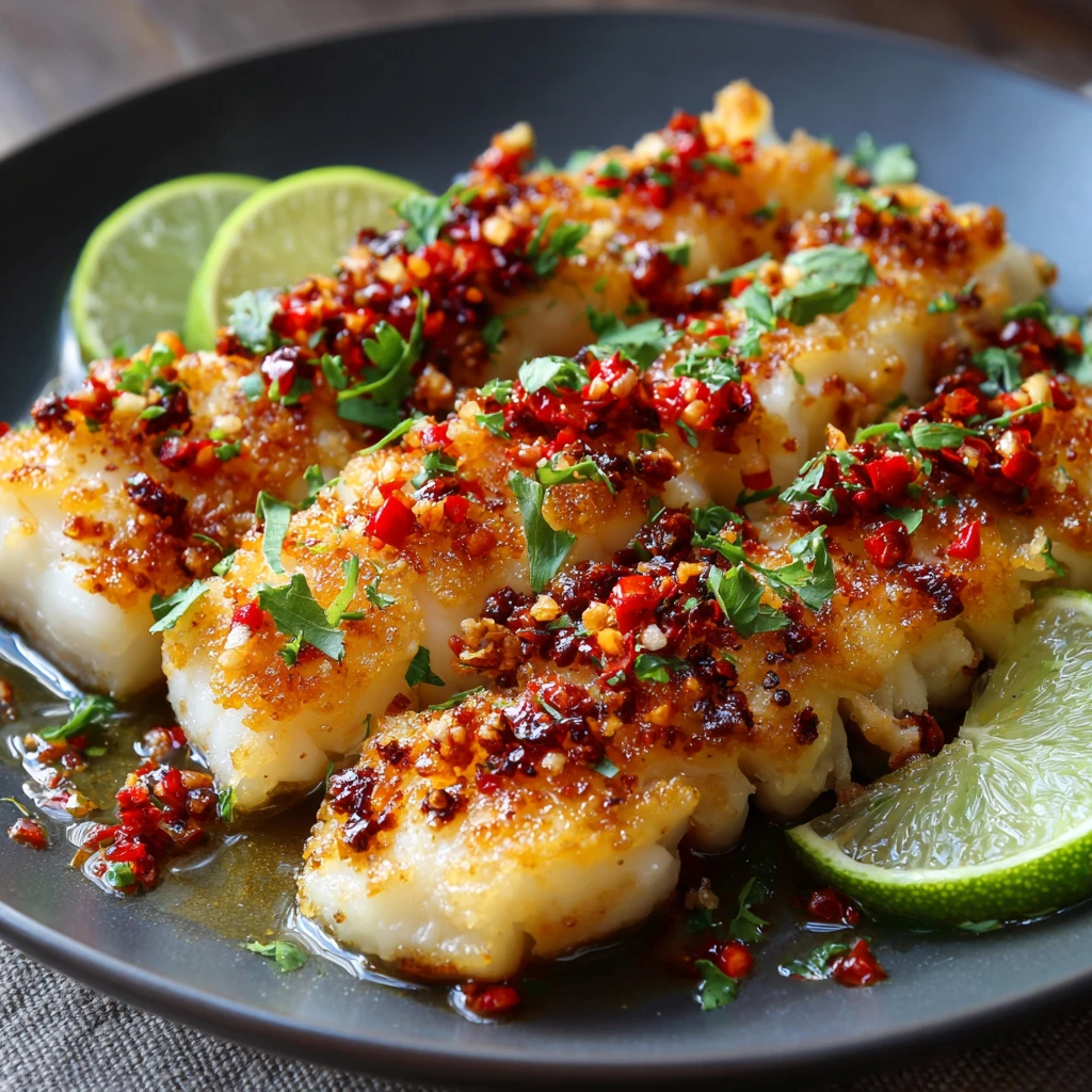 Garlic Butter Cod Strips with Sweet Chili Lime Sauce