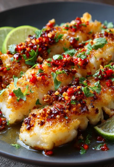 Garlic Butter Cod Strips Sweet Chili Lime Sauce