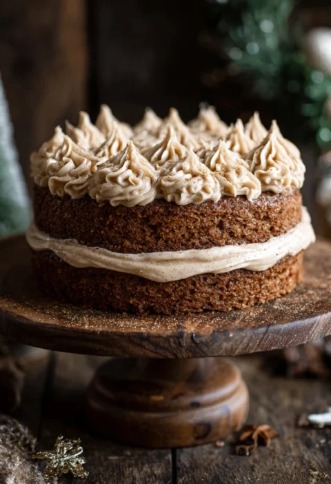 Gingerbread Cake Cinnamon Molasses Frosting Cozy Holiday Dessert