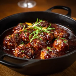 Gourmet Meatballs in Luscious Red Wine Sauce