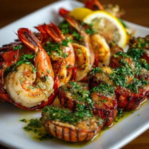 Grilled Lobster and Shrimp
