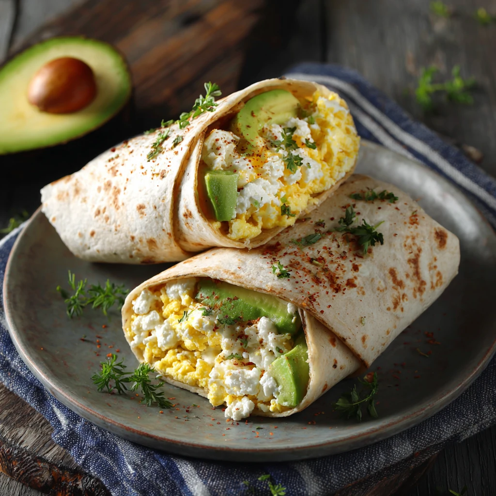 High-Protein Breakfast Wrap with Cottage Cheese and Avocado