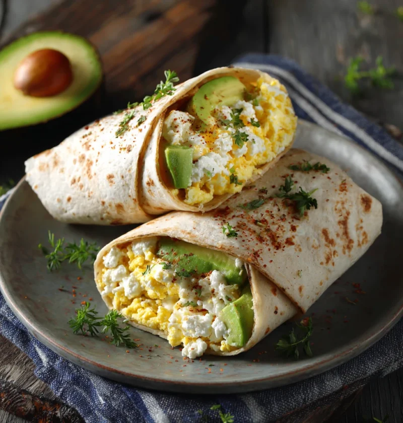 Highprotein Breakfast Wrap Cottage Cheese Avocado
