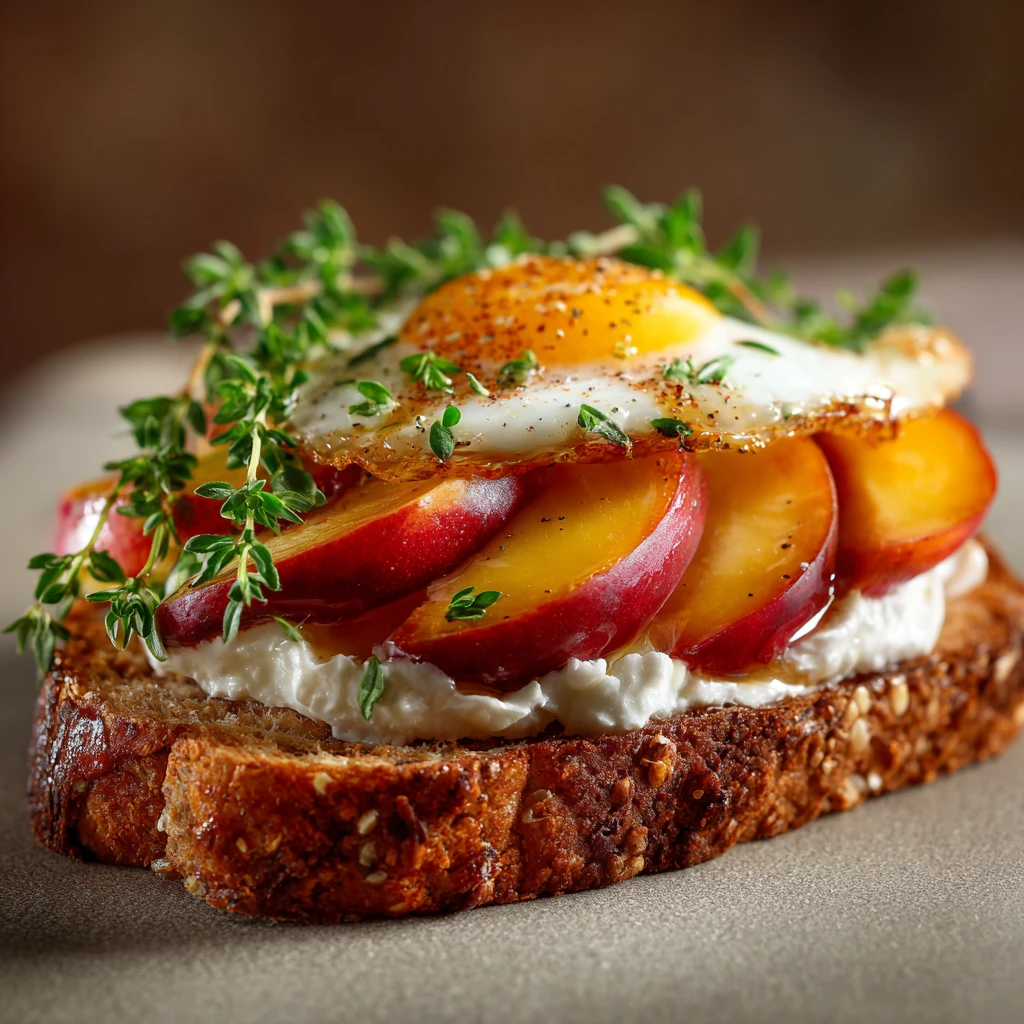 High Protein Peach Toast